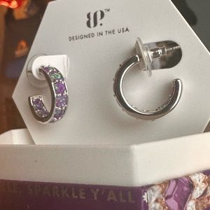 Amethyst Fire Opal Hoops | Bomb Party | Earrings